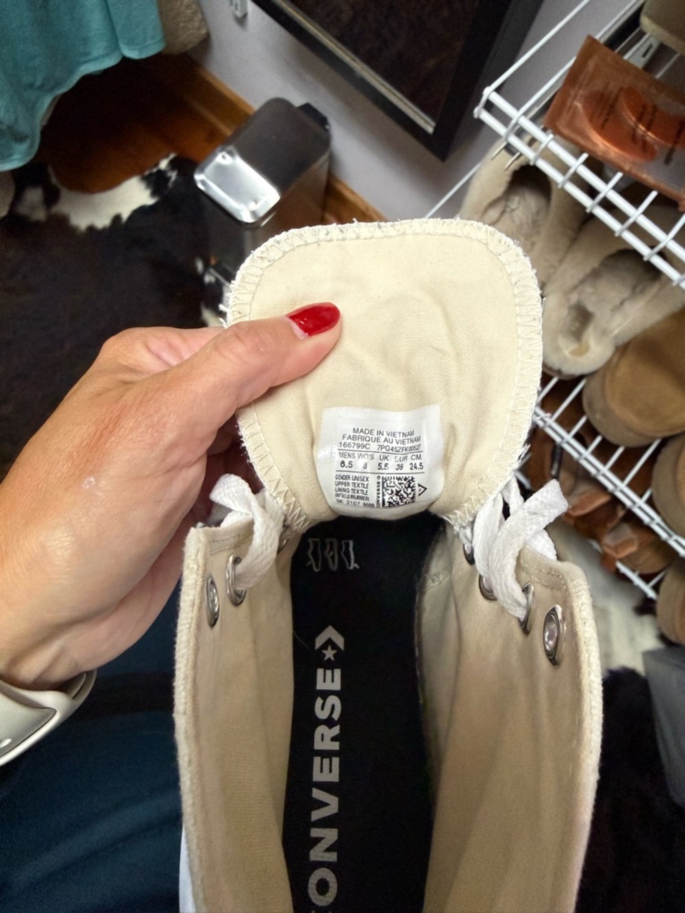 Converse Platform High Top Sneakers in Off-White with Gum Sole - Picture 9 of 9